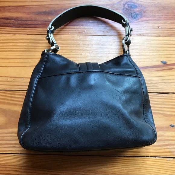 Ann Taylor Black Leather Silver Magnet Closure, EUC, 10” - Picture 9 of 12